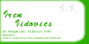 iren vidovics business card